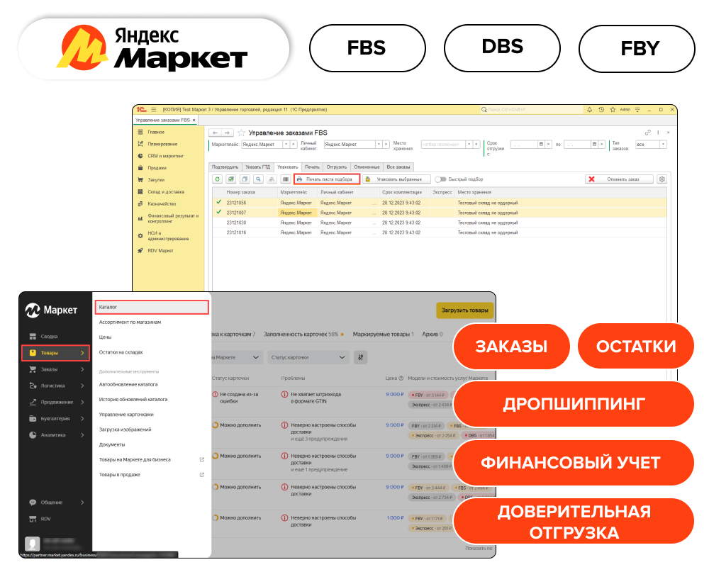 Интеграция 1С УНФ и Яндекс Маркет